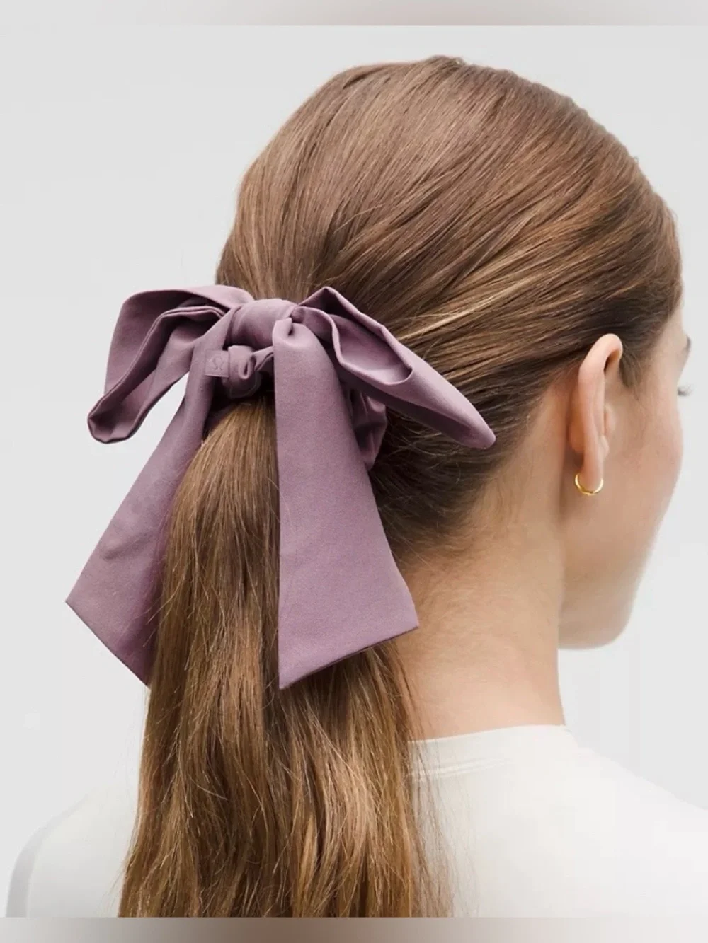 Lululemon Uplifting Scrunchie Big Bow Light Neutral Rose